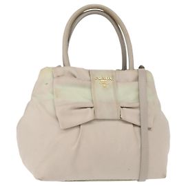 PRADA Sac à main Nylon 2 voies Or Vert clair Auth 153682 Doré Vert clair