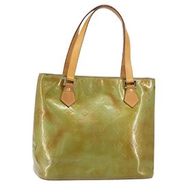 LOUIS VUITTON Sac à main Monogram Vernis Houston Bleu Bébé M91005 LV Auth 156520 Bleu clair