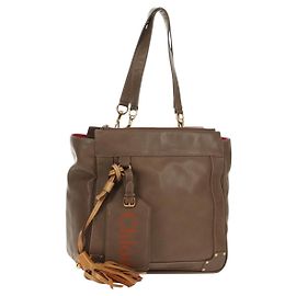 Chloé Chloe Eden Tote Bag aus Leder Beige Gold Auth BA8820 Beige Golden