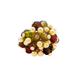 Autre Marque Anillo vintage, "Pompon", oro amarillo, vidrio. Otro