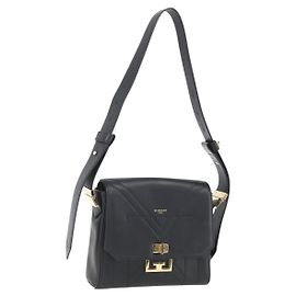 Borsa a Spalla GIVENCHY in Pelle Nera e Oro Auth ka908V Nero D'oro