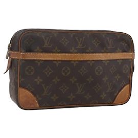 LOUIS VUITTON Monogram Compiegne 28 Clutch Bag M51845 LV Auth 154778 Monogram
