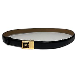 Vintage Givenchy Snake Emblossed Leather Logo Belt Black Black