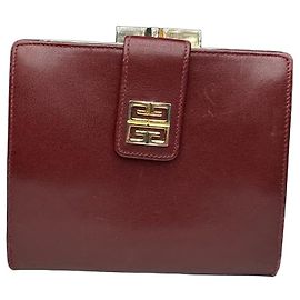 Vintage Givenchy Logo Leather Wallet Purple Purple