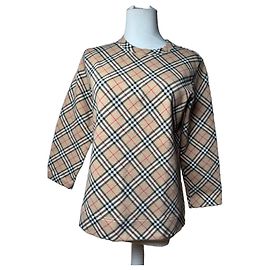 Pull ras du cou vintage Burberry Novacheck M Beige