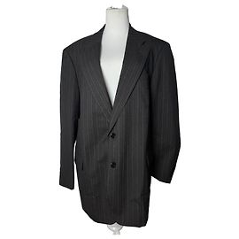 Vintage Courreges Striped Men’s Wool Blazer M/L Grey Grey
