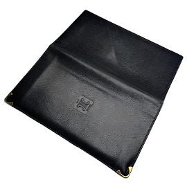 Céline Vintage Celine Paris Snake Emblossed Leather Card Holder / ID Holder black Black