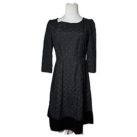 Robe Florale Vintage Courreges Anthracite Noir M Gris anthracite