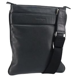 Salvatore Ferragamo Vintage Shoulder Bag Leather Black