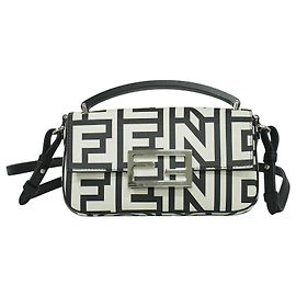 Fendi x Marc Jacobs Baguette NM Bag Printed Leather Medium White