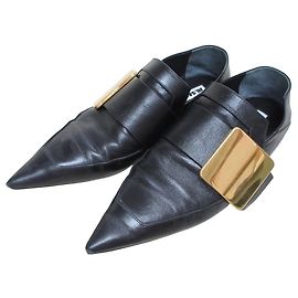 Chaussures en cuir à bout pointu Jil Sander Noir Doré