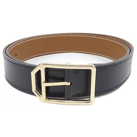 Cinto Hermès Standard Preto e Dourado Preto Dourado