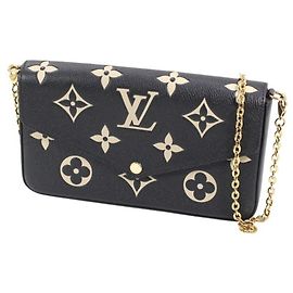 Borsa a Spalla Pochette Felicie Monogram Empreinte Louis Vuitton Nero Multicolore Beige