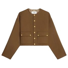 Céline Jacke aus Wolle Braun Triomphe Knöpfe Braun