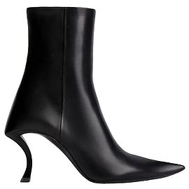 Balenciaga Hourglass Ankle Boots Black Leather Black