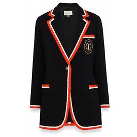 Gucci Blazer with Crest Embroidery Black Viscose Black