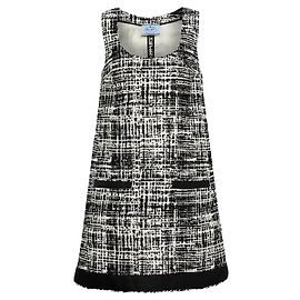 Prada Robe Mini en Tweed Noire Noir
