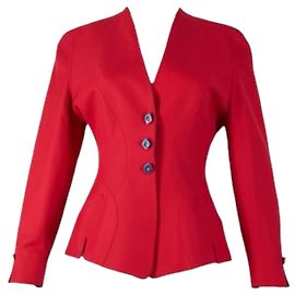 Thierry Mugler Blazer Rot Viskose Rot