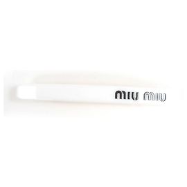 Miu Miu Clipe de Cabelo MiuMiu Valletta Preto Branco