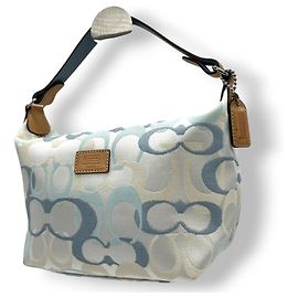 Coach Optic Signature 1896 Handbag Accessory Pouch White Blue