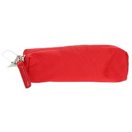 FENDI Zucchino Canvas Accessory Pouch Chain Red Gold Auth 159448V Red Golden