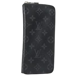 LOUIS VUITTON Monogram Eclipse Zippy Wallet Vertical Wallet M62295 Auth 148576 Monogram