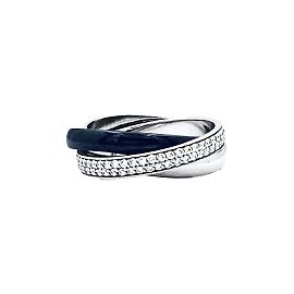 Cartier Ring, "Trinity", white gold, black ceramic, diamonds. Other