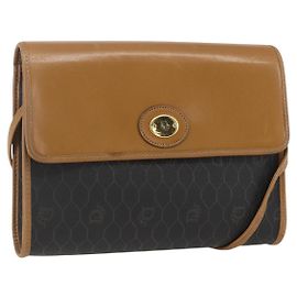 Borsa a spalla in tela a nido d'ape PVC nera e oro Christian Dior Auth ar13897 Nero D'oro