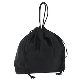 PRADA Sac à main en satin noir Auth ka1010 Noir
