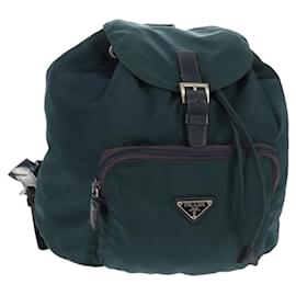 PRADA Backpack Nylon Blue Silver Auth 157773 Silvery Blue