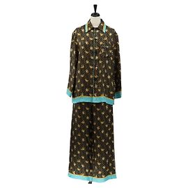 FENDI Zucca Canvas Pokmon Collaboration Pajama set Jacket Brown Auth 157968SM Brown Black