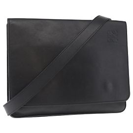 LOEWE Borsa a Spalla Anagram Pelle Nera Argento Auth BA8031 Nero Argento