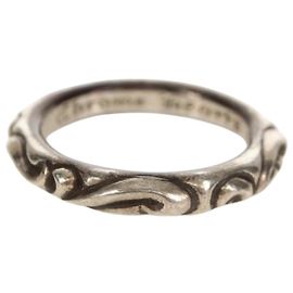Chrome Hearts Scroll Banding Ring Ag925 Silver Auth 157976SAM Silvery