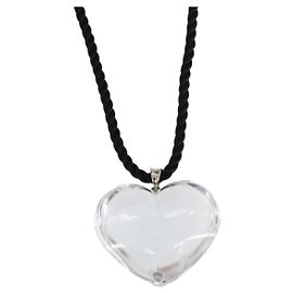 Collar Corazón Baccarat Cristal Claro Auth am10114 Otro