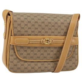 Gucci Borsa a Spalla Micro GG Supreme PVC Beige Oro Auth 160593 Beige D'oro