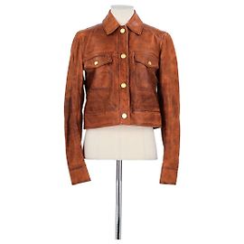 Michael Kors Brown leather jacket Brown
