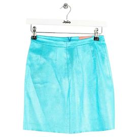 Manoush Blaue Leder-Minirock Blau