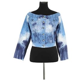 Roberto Cavalli Chaleco de algodón azul Azul