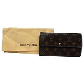 Vintage Louis Vuitton Leather Monogram Wallet Brown Brown