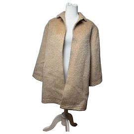 Vintage Givenchy Lama-Haar Mantel Beige M/L Beige