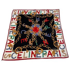 Céline Vintage Celine abstrakter Schal mehrfarbig Mehrfarben