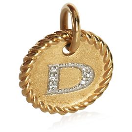 Initial D Anhänger aus gelbgold mit Diamantkabel von David Yurman Andere