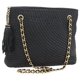 Bolso Tote Vintage de Cuero Bally Negro