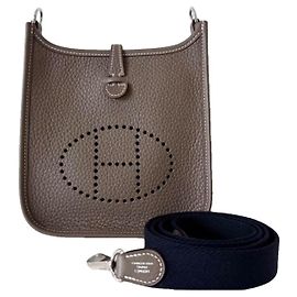 Hermès Évelyne étoupe PHW Bleu Taupe