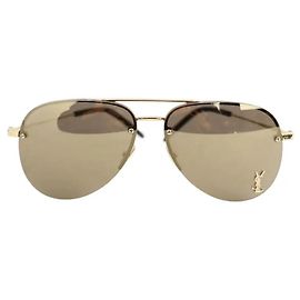 Saint Laurent Occhiali da sole aviator dorati D'oro