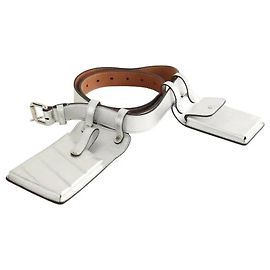 Fendi Multi-Accessoire Gürtel aus Silbernem Leder Silber