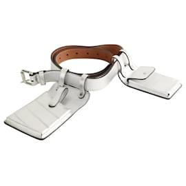 Fendi Multi-accessory Silver Leather Belt Silvery