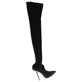 Givenchy Schwarze Samtstiefel Schwarz
