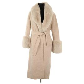 Maje Beige Wollmantel Beige