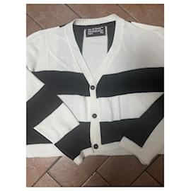 Autre Marque-Hic et Nunc Striped Cardigan-Black,White